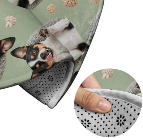 Large Home Decor Mat, Soft Round Yoga Carpet, Non Slip Machine Washable Kitchen Office Circle Rug Cute Chihuahua Dog, 60inch