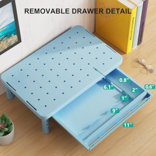 WALI 3 Height Adjustable Computer Monitor Stand with Storage, up to 44 lbs