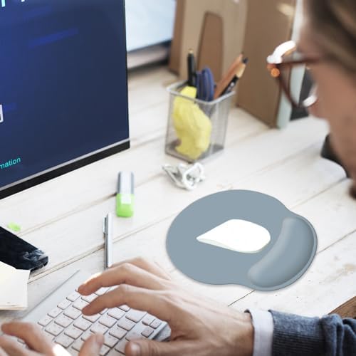 Mouse Pad with Wrist Rest, Ergonomic Gaming Mouse Pad, Comfortable Mouse Pads for Computer, Laptop, Office & Home, Easy Typing & Pain Relief, 9.8 X 8.8 Inch (Gray-2)