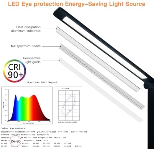 LUJOLUMIN Foldable LED Desk Lamp, 700LM Eye-Caring Light with USB Cable