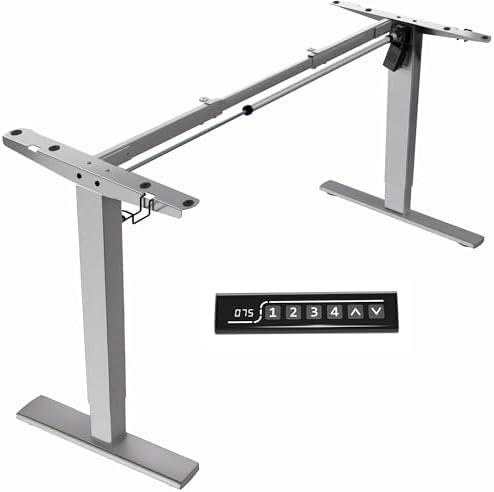 VIVO Gray Brushless Motor Electric Standing Desk Frame, DESK-V100EGY