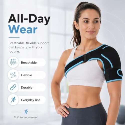 Rotator Cuff Shoulder Brace with Reusable Gel Pack for Women &Men