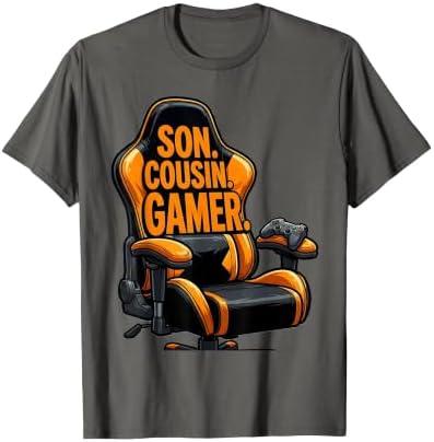 Son Cousin Gamer Funny Cartoon Gaming Chair Humor T-Shirt