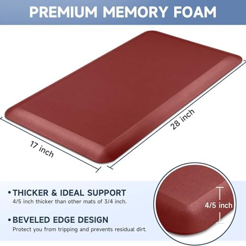 4/5 Inch Thick Kitchen Mats for Floor, StepRite Kitchen Rug for Standing