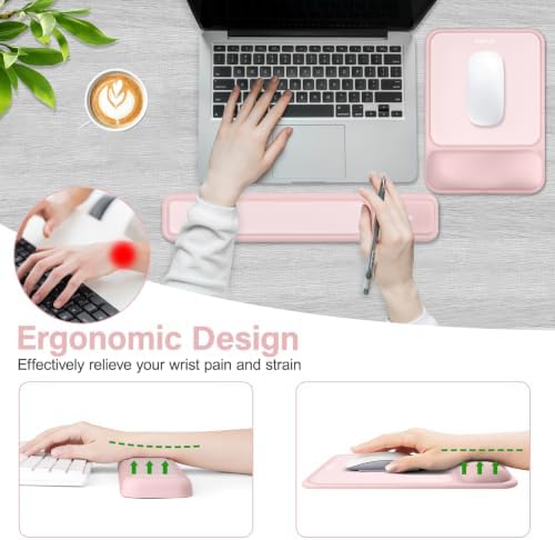 MOSISO Color Scheme Wrist Rest Support for Mouse Pad&Keyboard Set
