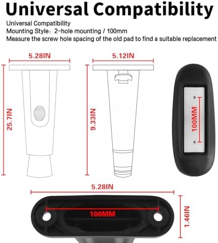 Universal Office Chair Arm Rest Replacement Pads -Ergonomic Arm Pads with 4" Mounting Hole Distance, Soft PU Surface & Durable Steel Inserts – Fits Most Office & Gaming Chairs (Set of 2)