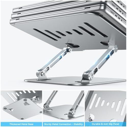 K&ZZ Laptop Stand for Desk Adjustable Ventilated Laptop Holder Stand