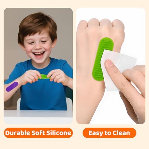 Textured Sensory Stickers for Kids & Adults, 16 Pack Silicone Calm Strips