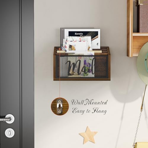YINMIT Mail Organizer Countertop, 4 Slot Mail Holder for Desk