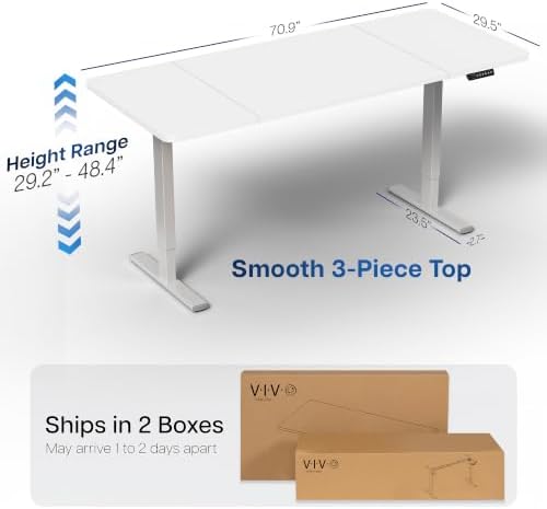 VIVO White 71 x 30 in Standing Desk, DESK-KIT-1G7W