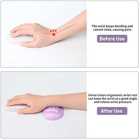 UnivoColors Upgraded Massage Bead Wrist Rest for Mouse, Wrist Ergonomic Support, Made of Soft Memory Foam Gel, High Comfort Wrist Pad for Laptop, Computer, Office, Lavender Purple Wrist Cushion,N
