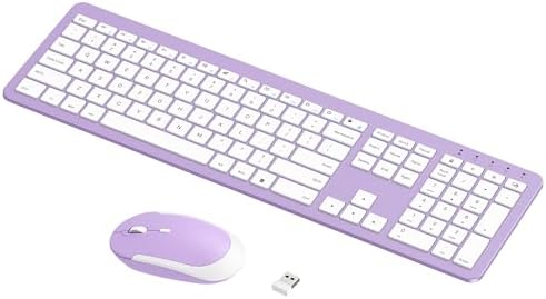 seenda Rechargeable Wireless Keyboard and Mouse Combo, Purple