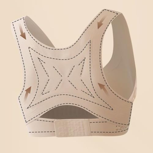 Posture Support Bras for Older Women Front Closure Crossback Wireless Bra Seamless Full Coverage Push Up Bralettes