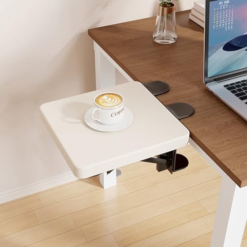White,17.5 * 25,Ergonomics Desk Extender Tray, Clamp on Table Mount Arm Wrist Rest Shelf, Keyboard Drawer Tray, Computer Armrest Table Stand, 90° Foldable Computer Arm Rest for Desk