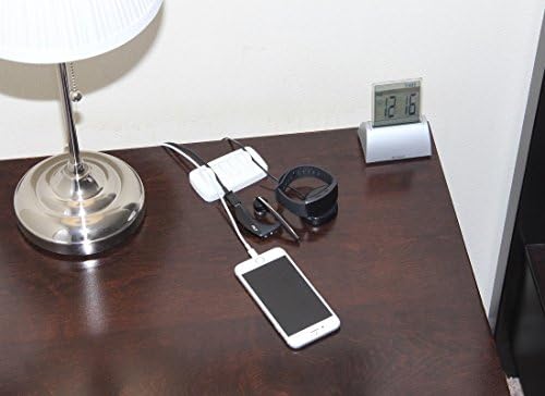 Heaviest Cable Organizer on the Market! Compact and Weighted Desktop Cord Holder for Desk and Nightstand, Eco-Friendly Silicone, No Bad Smell, Bundled with 4 Reusable Cable Ties! (White)