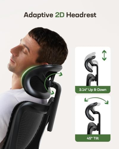 Marsail Ergonomic Mesh Office Chair with Adjustable Lumbar Support, 5