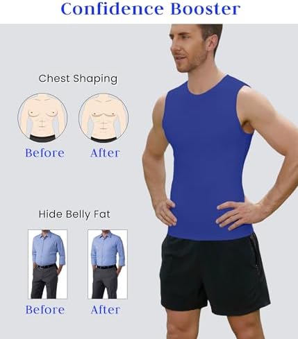 Compression Shirt Men Slimming Body Shaper Vest Crewneck Workout Tank Top