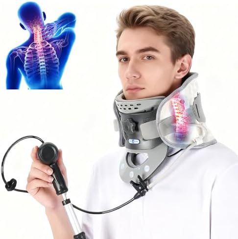 Cervical Traction Device, Neck Stretcher Cervical Traction, Adjustable Neck Braces for Pain Relief, Neck Decompression Device for Improved Spine Alignment