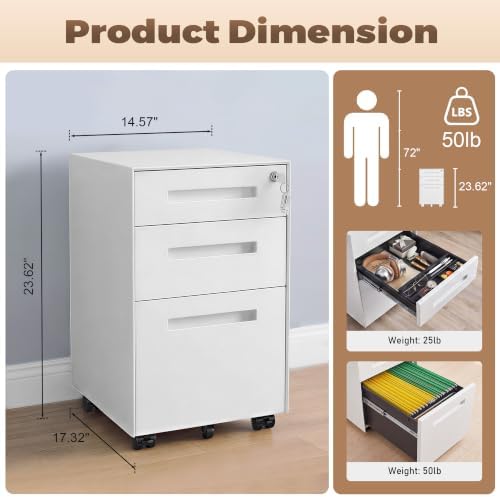 Guizeeopo Fully Assembled Home Office Filing Cabinet with Lock