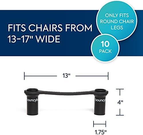 Bouncyband Original Bouncy Bands for Chairs, Black, Pack of 10 –Chair Bands