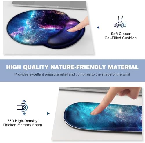 Mouse Pad, 4in1 Mousepad + Keyboard Wrist Rest+Mouse Wrist Rest+Coaster Set