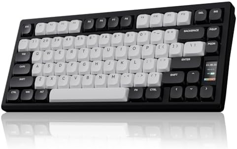 OOCTPK Mechanical Keyboard, Chilkey ND75 LP Wireless Gaming Keyboard with LCD Screen, Bluetooth 5.3/2.4G/USB-C, Hot Swappable Per-Key RGB Custom, Thin Front, Wrist Rest, Full-Aluminum, PC/Mac Support