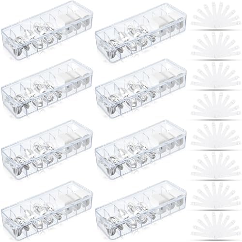 Tatuo Cord Organizer Box with Lid, Clear, 8 Pack