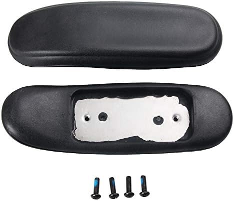 MingYi.office Replacement Office Chair Armrest Arm Pads Caps (Set of 2) Universal 4" Mounting Hole - Black Polyurethane Conical Pads