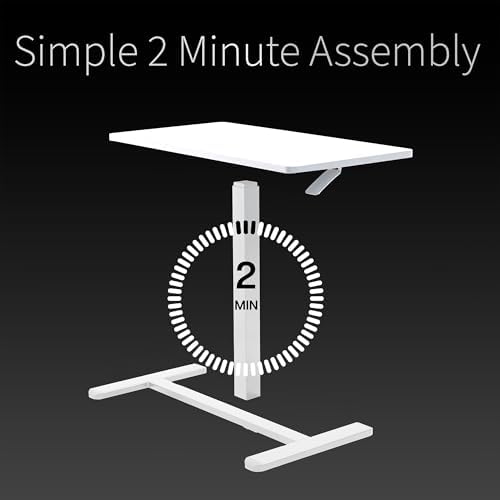 VIVO White Mobile 32 x 16 inch Over Couch Laptop Table, CART-V02L-W