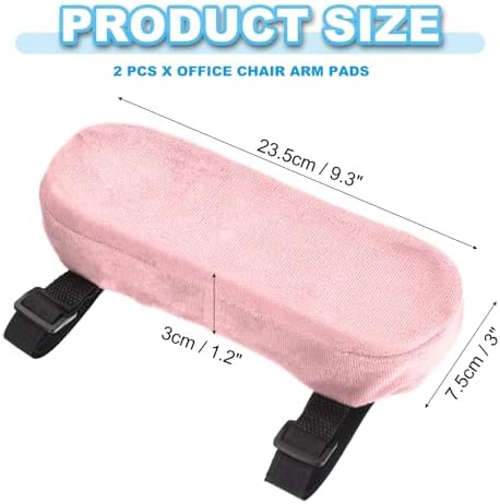 PATIKIL Office Chair Arm Pads, 2 pcs Office Chair Arm Cover Soft Office Chair Armrest Pads Memory Foam Cotton Removable Washable for Desk Computer Gaming, Pink