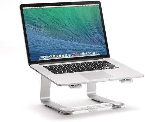 Griffin Elevator Laptop Stand - Ergonomic Computer Riser & Laptop Mount Made of Sturdy Brushed Aluminum - Supports Posture & Elevates Workspace with a Minimal Design, Classic Clear (2.5 Oz)