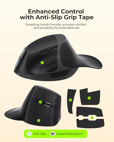 seenda MOE302 Wireless Vertical Ergonomic Mouse for Wrist Comfort,Black