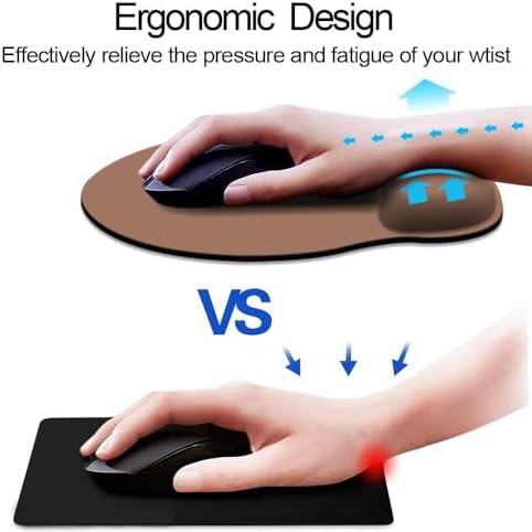 DOOKE ErgoComfort Wrist Rest Mouse Pad-Ergonomic Office Mousepad with Wrist Support-Non-Slip, Design Desk Accessories Mat for Home&Game Decor Mocha Mousse