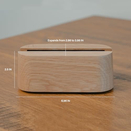COREMINDED Adjustable Vertical Laptop Stand for Desk, Wooden Laptop Holder, MacBook Pro Stand, Wood Mac Air Dock (Solid Oak)