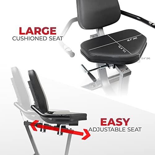 Sunny Health & Fitness Smart Recumbent Cross Trainer with Arm Exerciser