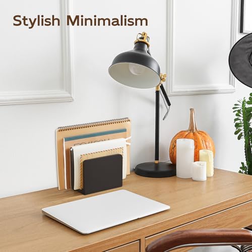 Wood Mail Organizer, Mail Holder for Desk, Black Letter Holder for Countertop, Small Envelope Holder, Desk Organizers and Accessories for Home Office