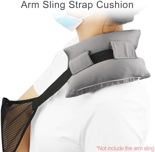 Satin Neck Pad Strap Cushion for Arm Sling Pillow Comfort Support Padding Rotator Cuff Replacemet Surgery Elbow Brace Carry Padded Cover Broken Wrist Hand Injury, Dark Gray