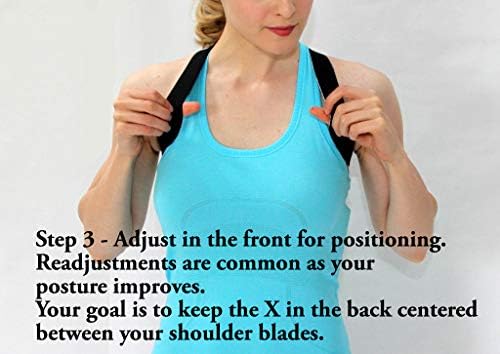 Posture Corrector Wear 15 Minutes A Day Follow 4 Easy Stretches For Improved Lasting Results (Black XSmall)