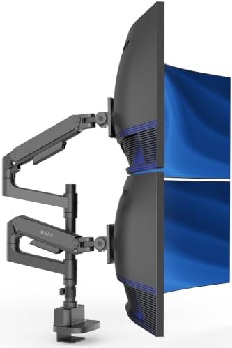 VIVO Black Dual Ultrawide Desk Mount, Up to 49 inch Screens, STAND-V200V-P