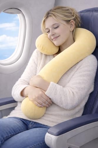 EVOLIVE Question Mark Neck Pillow 15"x24", Velvet Ergonomic Support(Yellow)