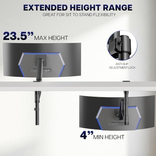 VIVO Black Under-Surface Clamp Monitor Mount, 17-32" Screens, STAND-POLE1UP