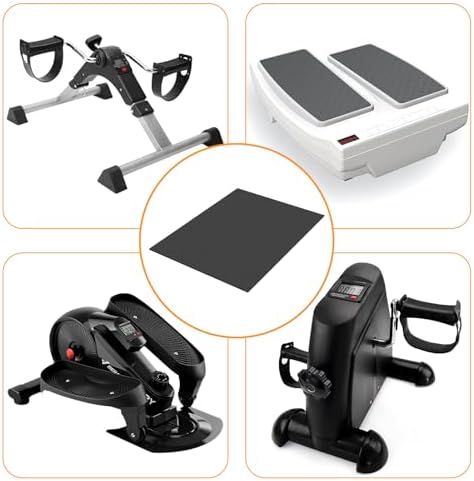 Elliptical Machine Non-Slip Mat, Apply to Under Desk Elliptical Peddler While Sitting, Perfect for Electric Seated Foot Pedal Exerciser, Enhanced Stability & Floor Protection (Black)