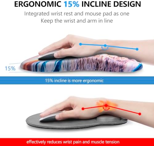 Ergonomic Mouse Pad with Wrist Support and Keyboard Wrist Rest Set