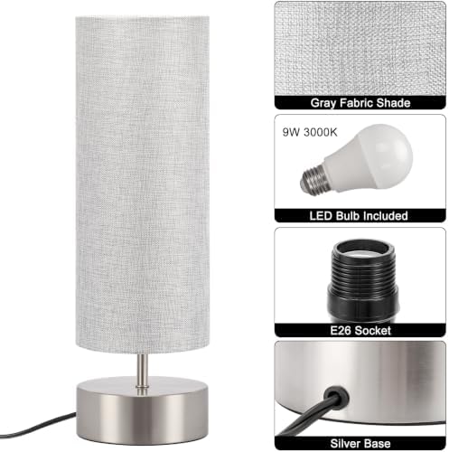 Bedside Touch Lamp, 3 Way Touch Control Table Lamp, Modern Nightstand Lamp