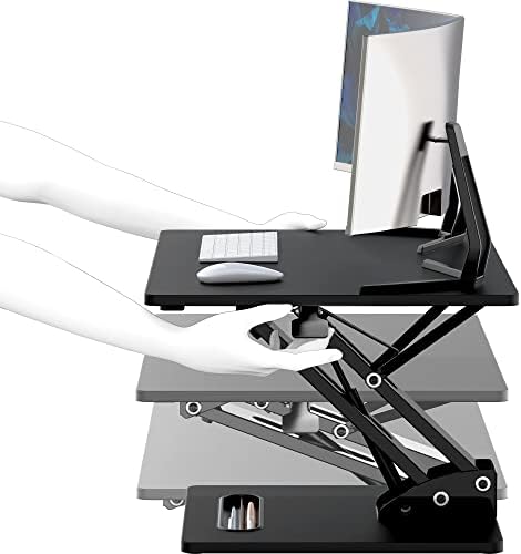 SHW 28" Over Desk Height Adjustable Standing Desk, Black