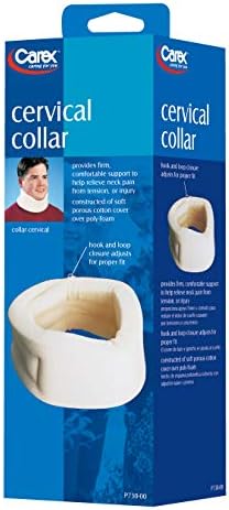 Carex Cervical Collar For Neck Pain - Neck Brace For Neck Pain Relief - Neck Collar After Whiplash or Injury, Made Of Soft Cotton