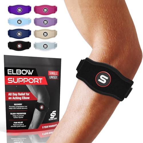 Sleeve Stars Tennis Elbow Brace for Men & Women, Fits 9"-23" (Pair/Black)