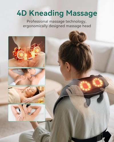 Snailax Cordless Neck & Shoulder Massager with Heat, 4D Deep Kneading, 2026