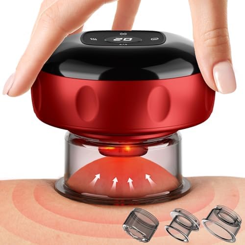 1 Pack Cupping Set, 7-in-1 Smart Cupping Therapy Massager. Red Light Cupping Therapy Set with 2 Modes for Targeted Muscle Soreness,Tighter Skin,Cupping Kit with 12 Levels Suction and Heat and Gua Sha
