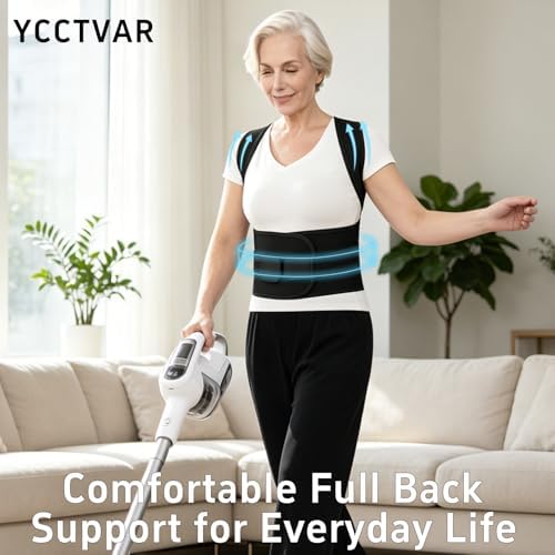 Back Brace Posture Corrector for Seniors Women and Men Upgraded Dynamic Traction Correction System Adjustable Shoulder Support Straightener Helps Reduce Upper Lower Back Pain Suitable for Hump Scoliosis Black XX-Large